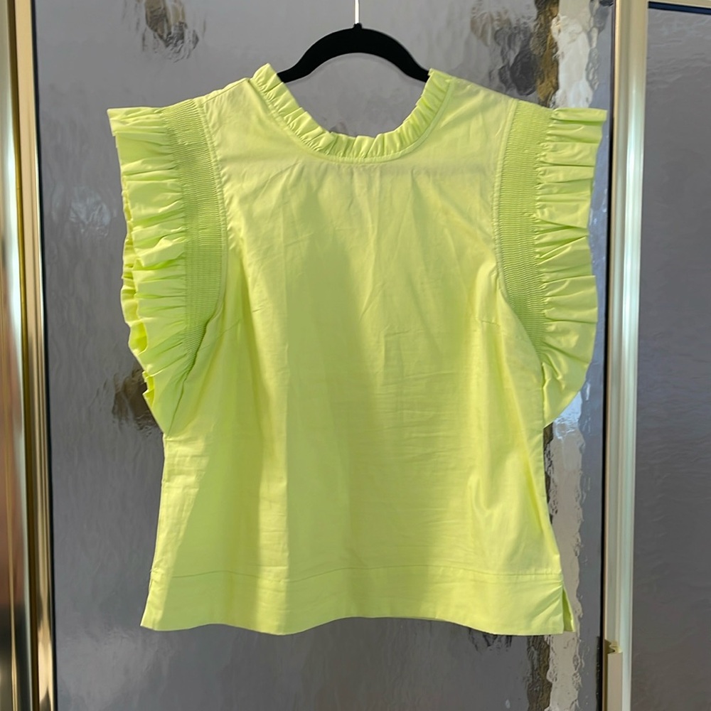 Never worn tags off English Facorry sold out yellowy green blouse